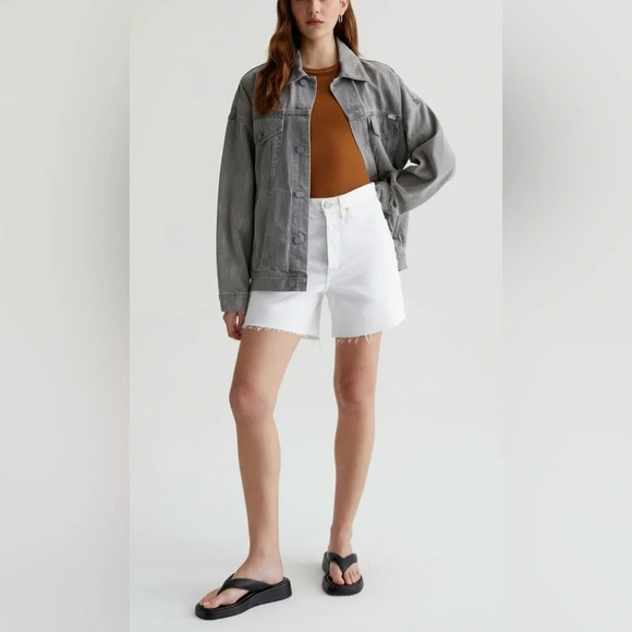 AG Clove Short HIGH-RISE BAGGY FIT in MODERN WHITE DESTRUCTED - Picture 6 of 9